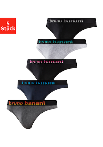 Bruno Banani String, (5 St.), mit Streifen Logo Webbund
