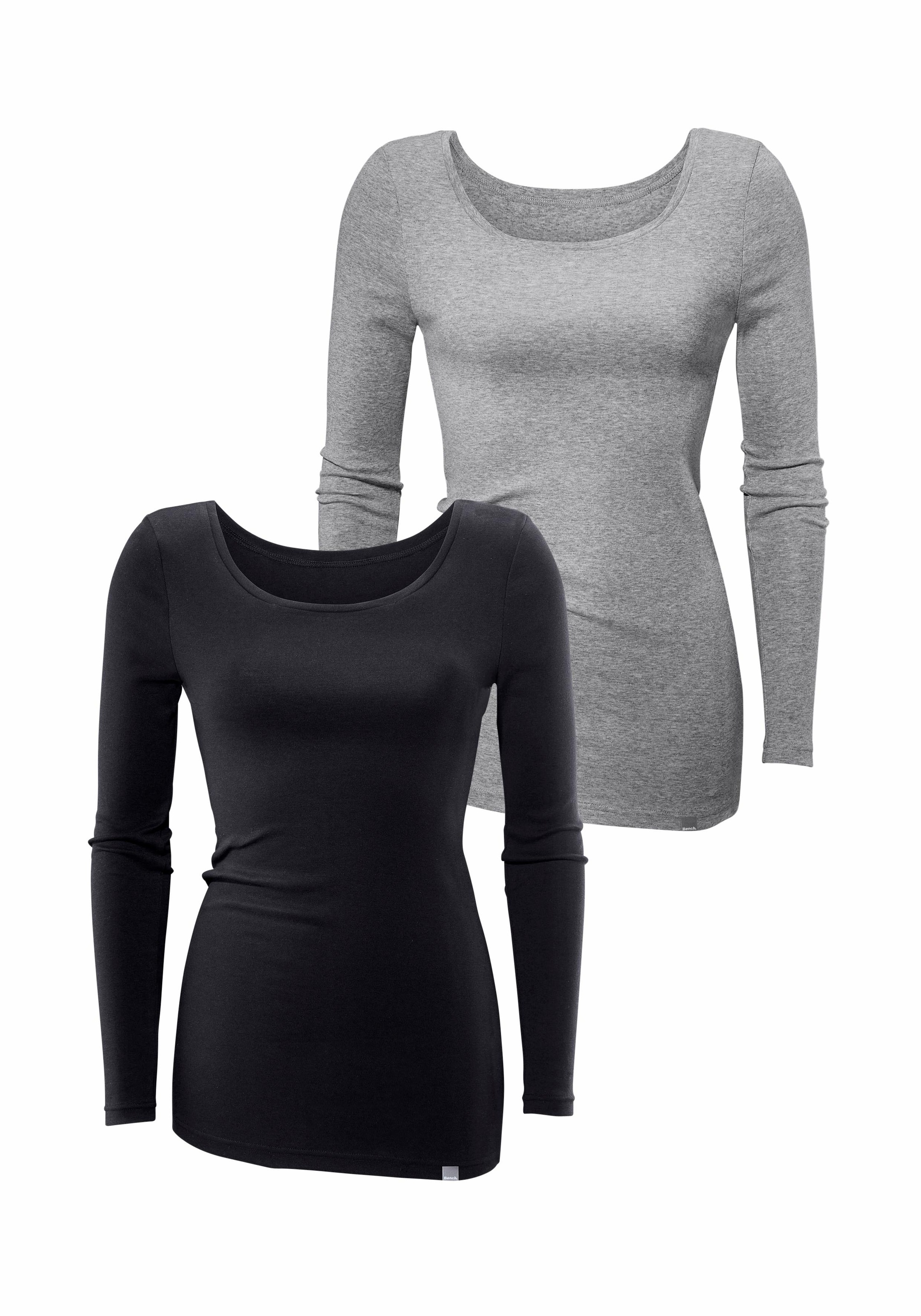 Image of Bench. Langarmshirt, (2er-Pack), besonders lang geschnitten und aus weicher Rippware