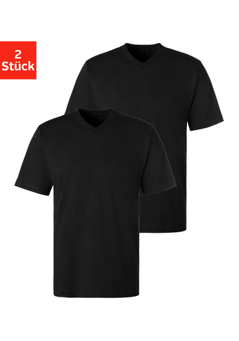 Schiesser V-Shirt, (2 tlg.), Basic zum Unterziehen