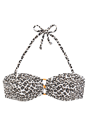 Buffalo Bandeau-Bikini-Top »Kitty«, im Animal-Design und kontrastfarbenen Details