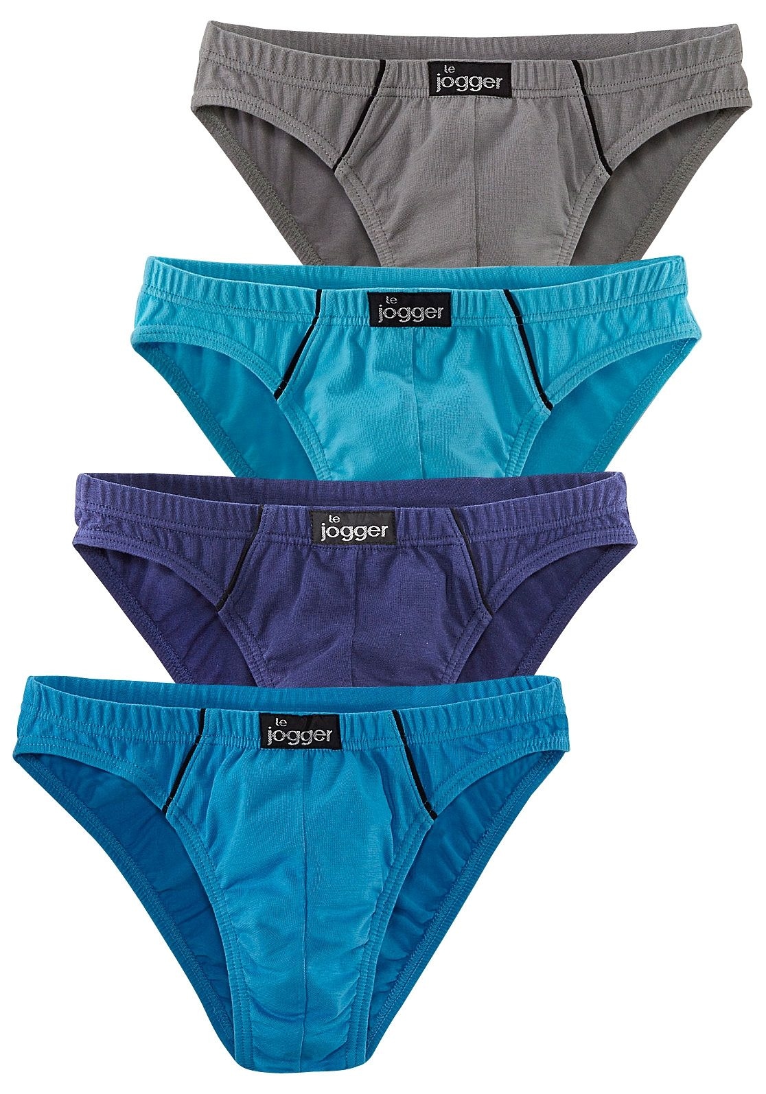 le jogger® Slip »Minislip«, (Packung, 4 St.), knappe Form, schöne Farben mit kontrastfarbenen Pipings