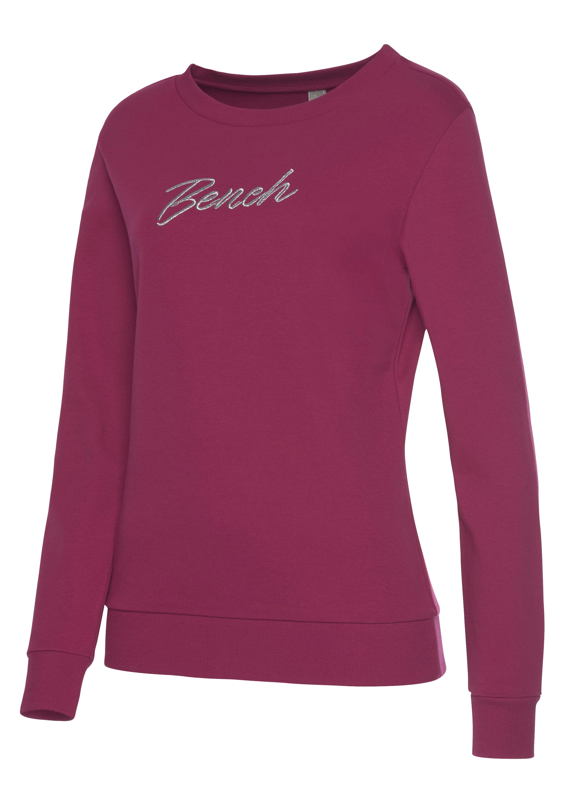 Bench. Loungewear Sweatshirt, mit glänzender Logostickerei, Loungewear, Loungeanzug