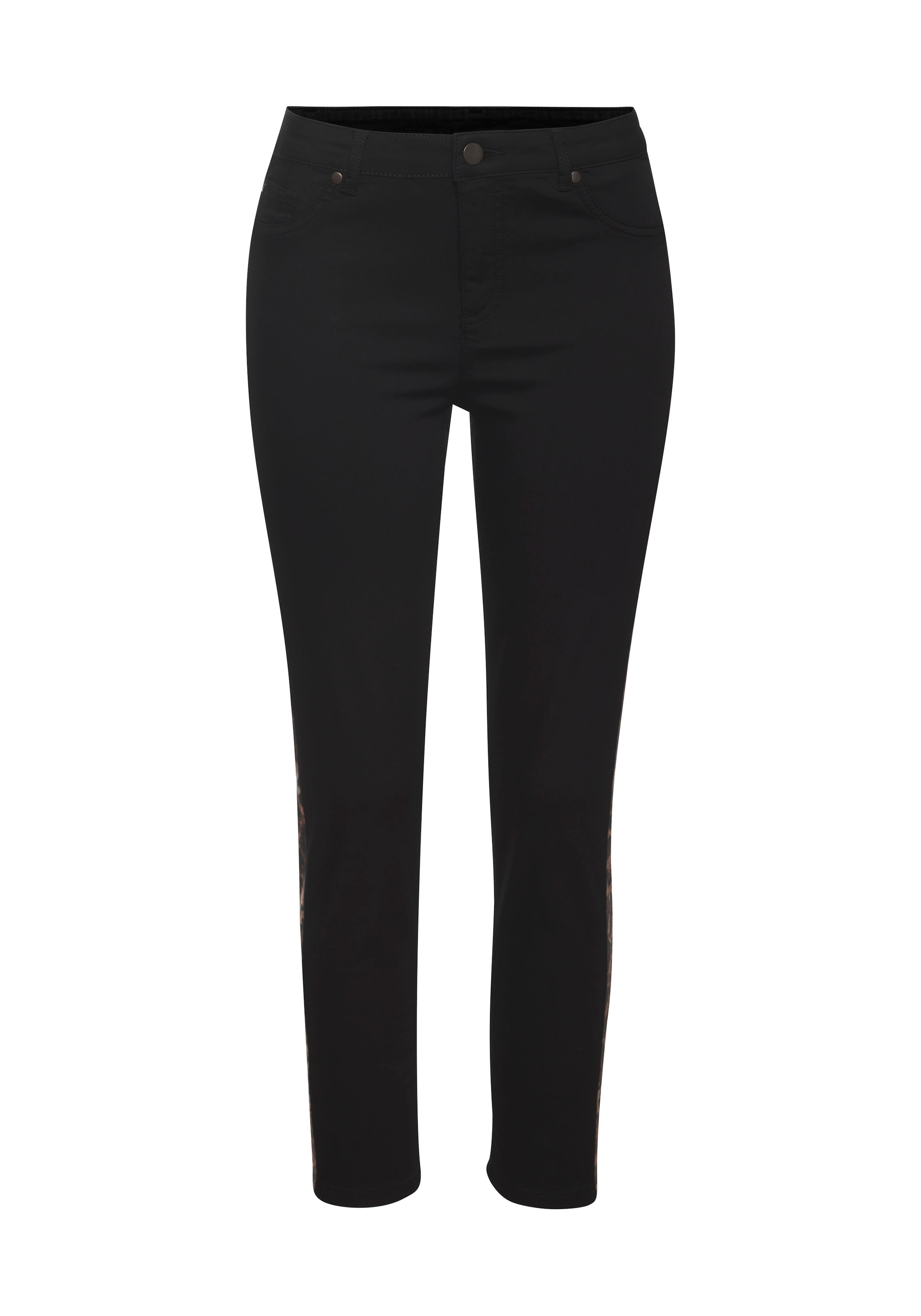 LASCANA 7/8-Jeggings, mit Animalprint seitlich, elastische Skinny Jeans aus Baumwoll-Mix