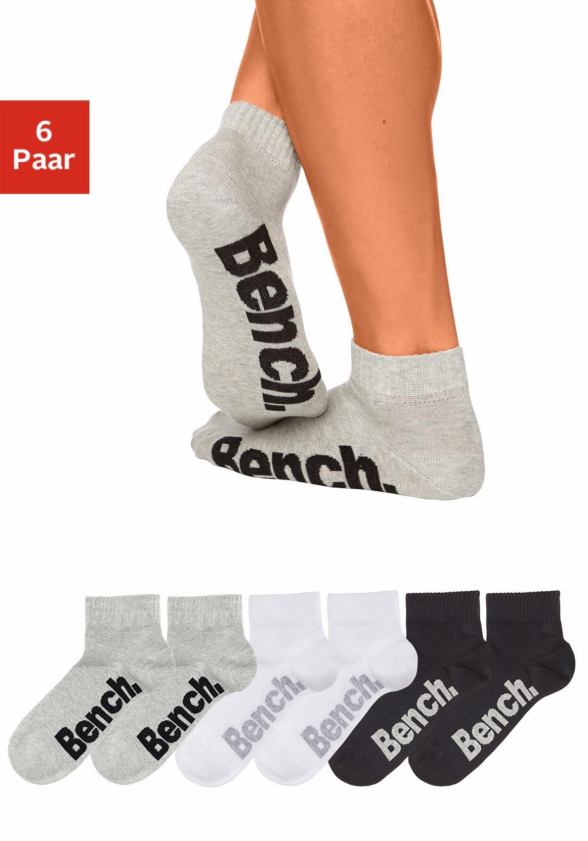 Bench. Kurzsocken, (Packung, 6 Paar), mit komfortablem Rippbündchen