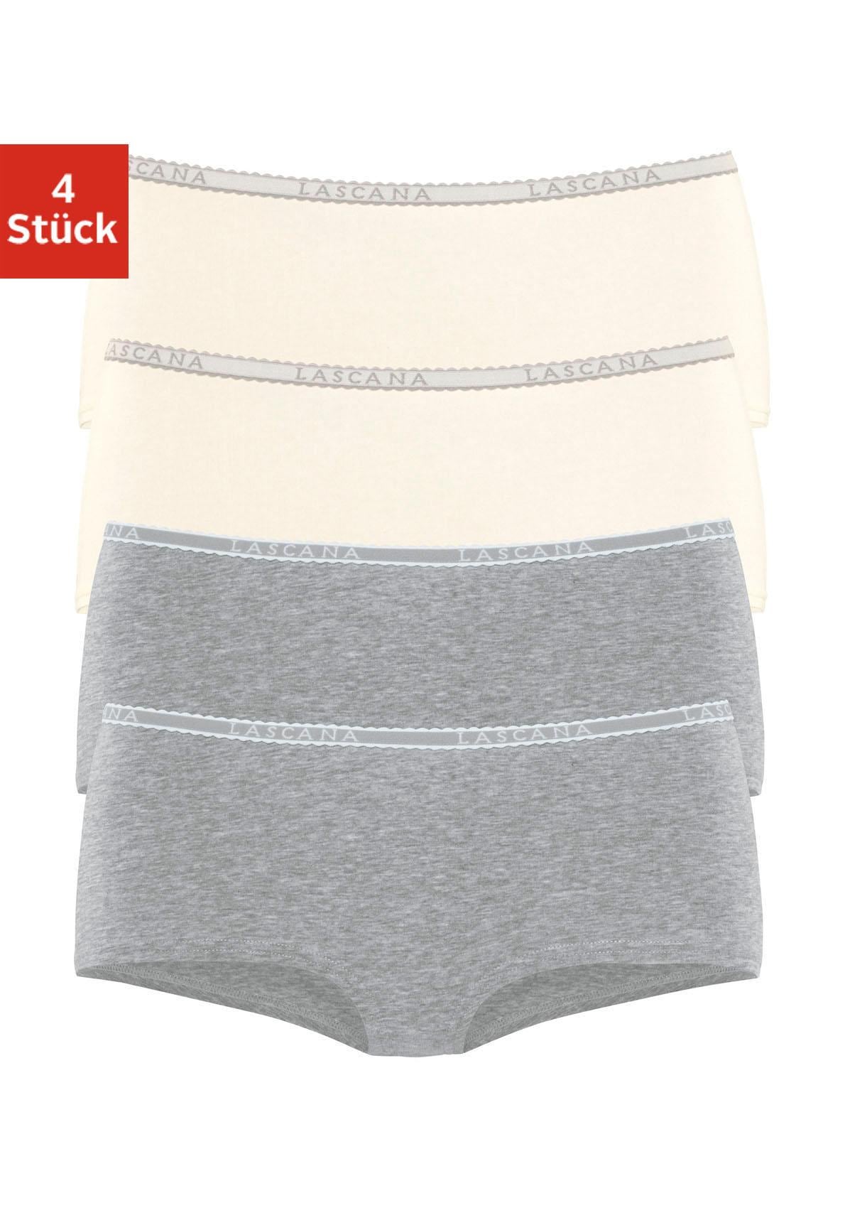 LASCANA Panty, (4er-Pack), aus elastischer Baumwoll-Qualität