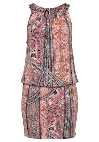 Buffalo Druckkleid, mit schmalem Rockteil im Alloverdruck, Sommerkleid, Strandkleid