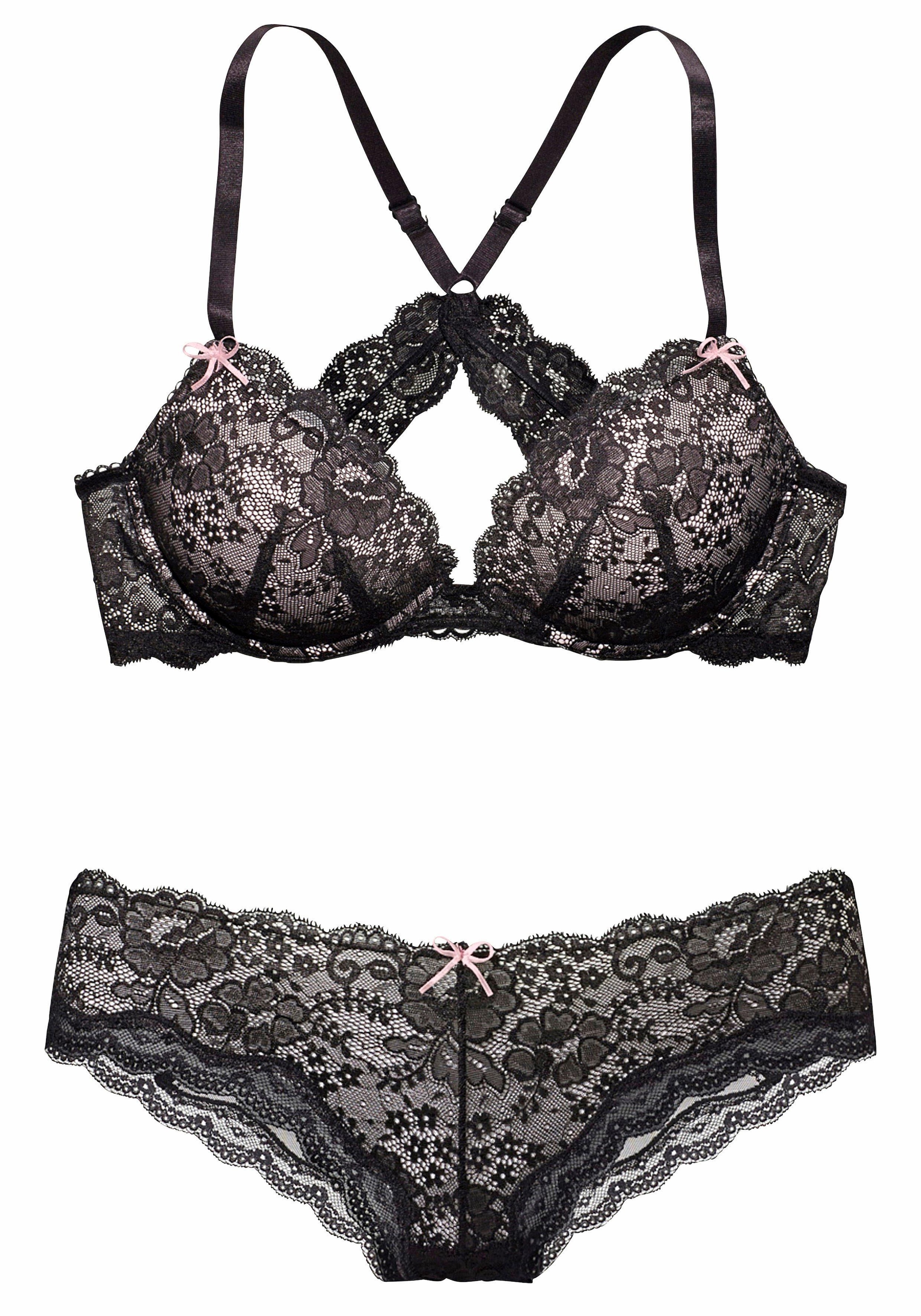 ♕ LASCANA Set: Push-up-BH, (Set, 2 tlg., mit Panty), mit zarter