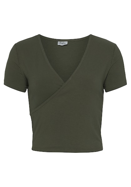 Buffalo Kurzarmshirt, mit Wickeloptik und V-Ausschnitt, T-Shirt, figurbetont, Basic