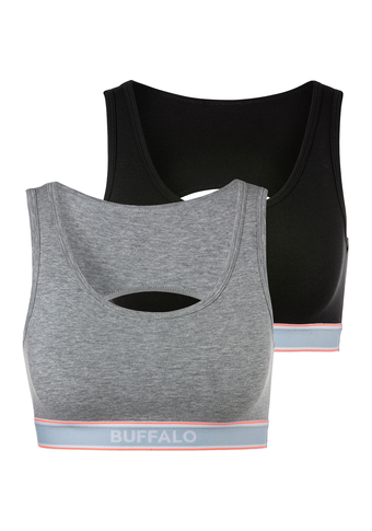Buffalo Bustier, (2 tlg., 2er-Pack), mit Cut-Out am Rücken
