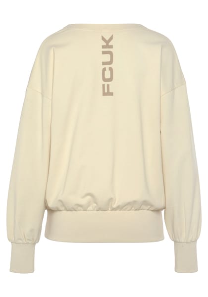 FCUK Sweatshirt, (1 tlg.), Sweatshirt mit V-Ausschnitt und grossen Rückenprint, Loungeanzug
