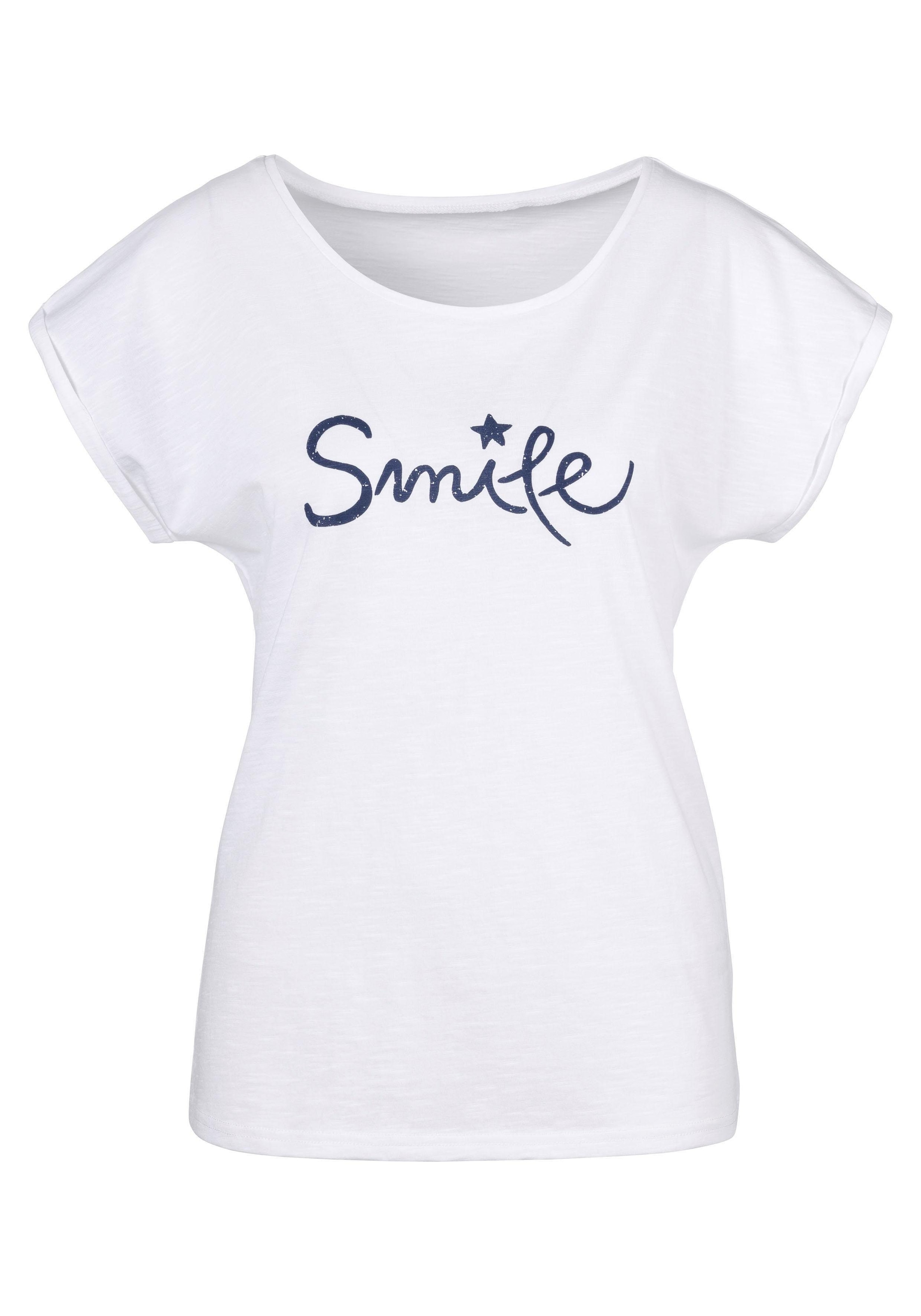 Beachtime T-Shirt, Lingerie » mit modischem LASCANA online | Unterwäsche Frontdruck Bademode, & kaufen \