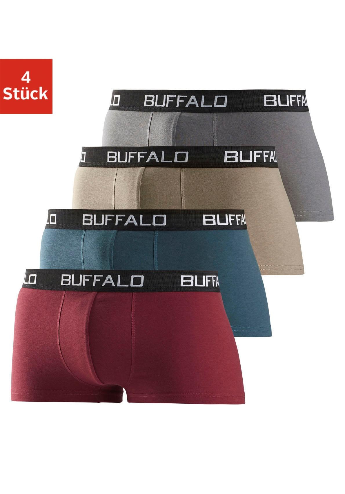 Hipster en coton stretch Buffalo (4 pièces) shorty rétro uni avec ceinture contrastante