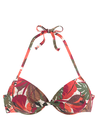 LASCANA Push-Up-Bikini-Top »Ava«, im tropischen Design