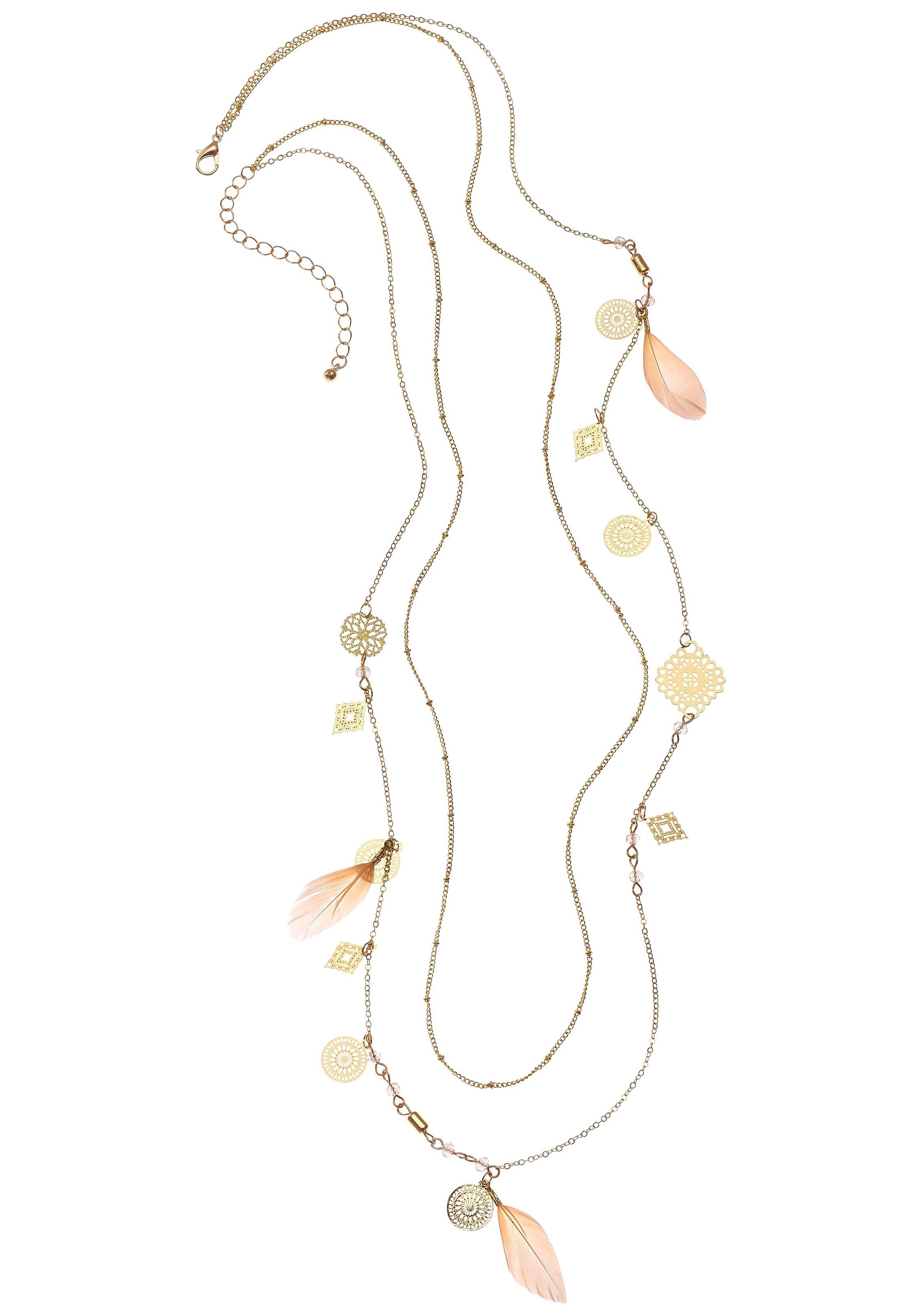 Image of LASCANA Lange Kette, mit Kunstfedern