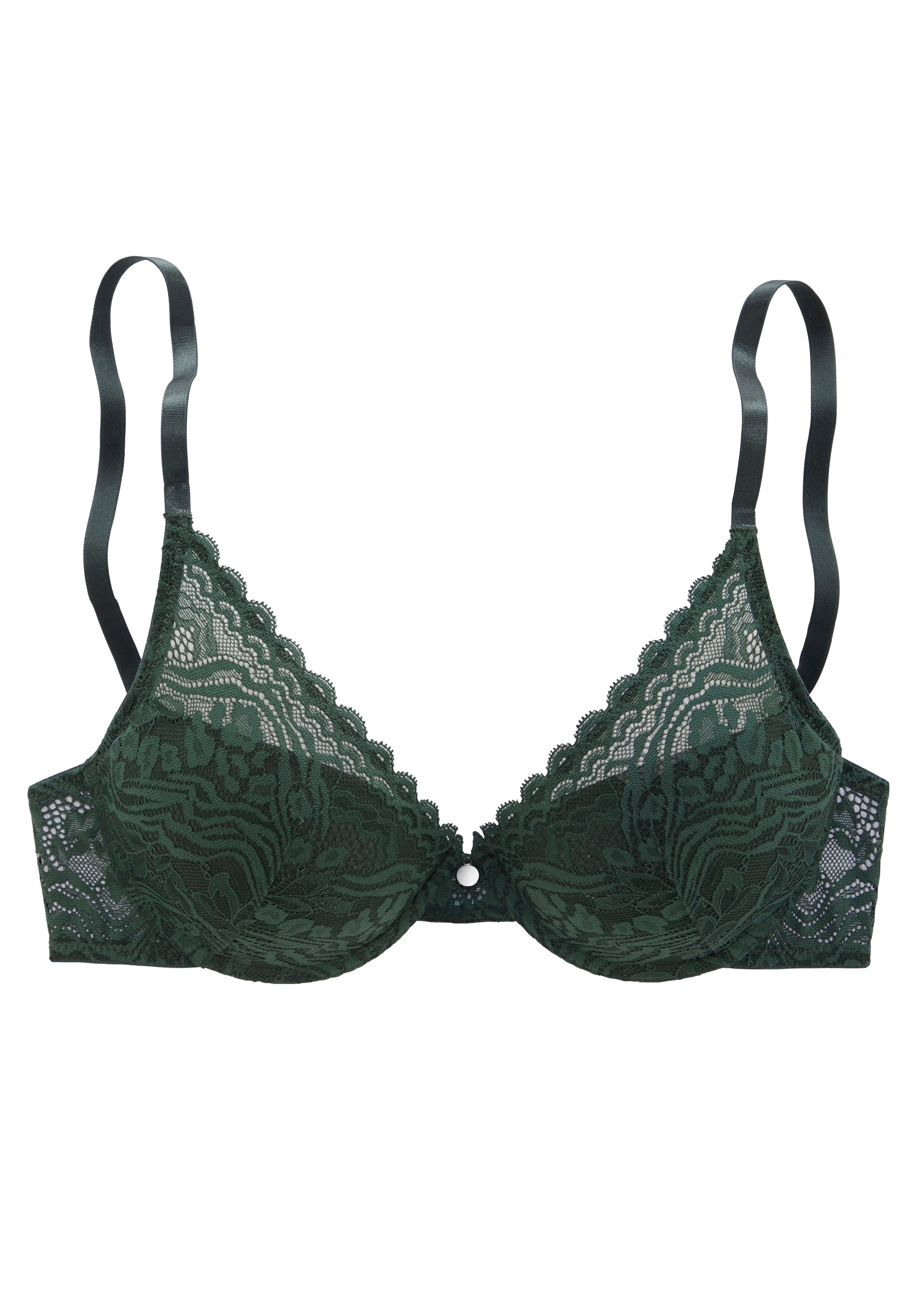 s.Oliver Push-up-BH, aus dezent transparenter Spitze in blumiger Optik, Dessous