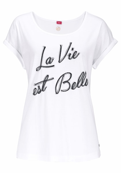 Pyjama au motif noir-blanc »La Vie est Belle« s.Oliver RED label bodywear