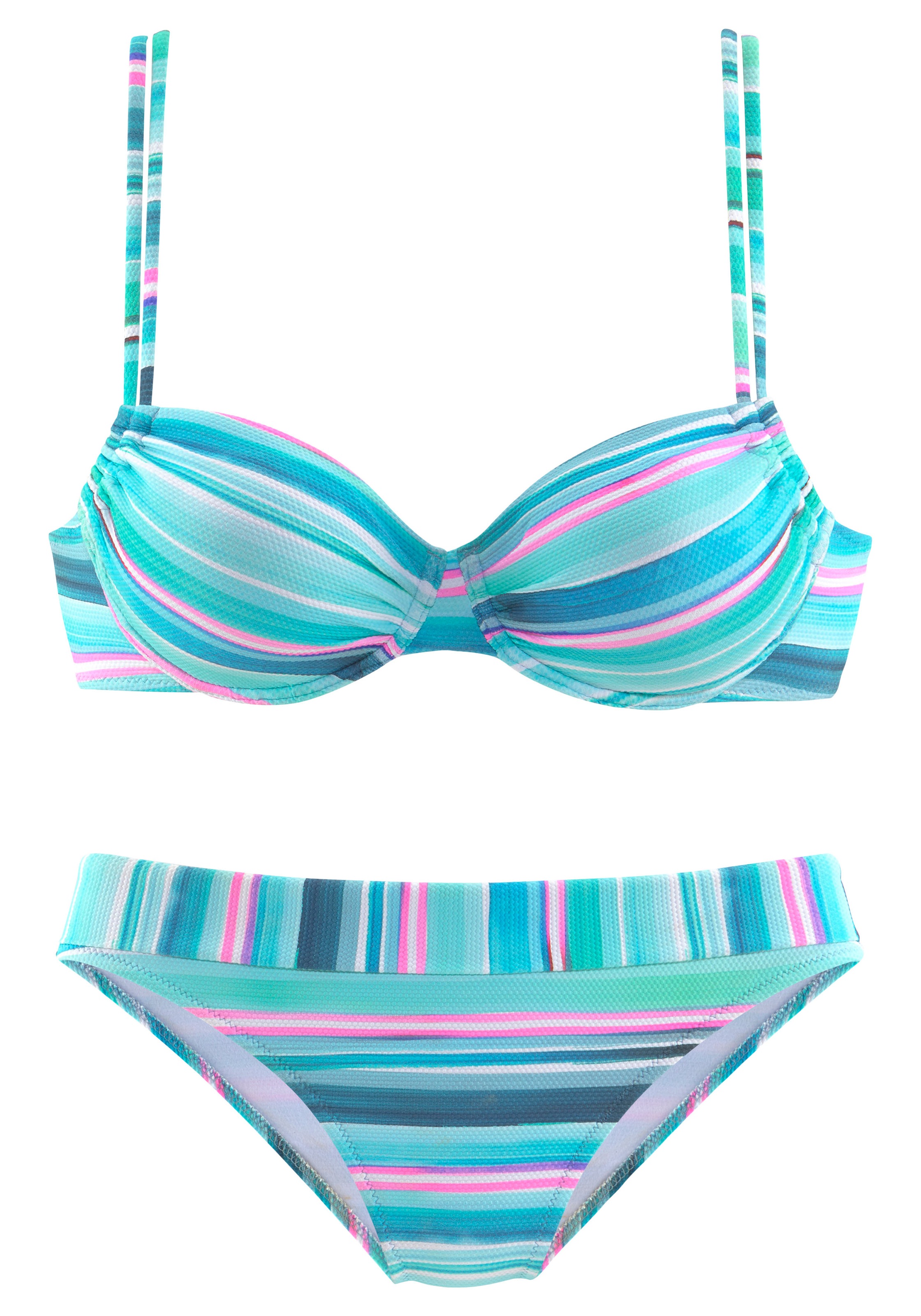 Image of Venice Beach Bügel-Bikini, in gestreifter Piqué-Qualität