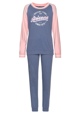 Arizona Pyjama, (2 tlg.), im College-Look mit Folienprint