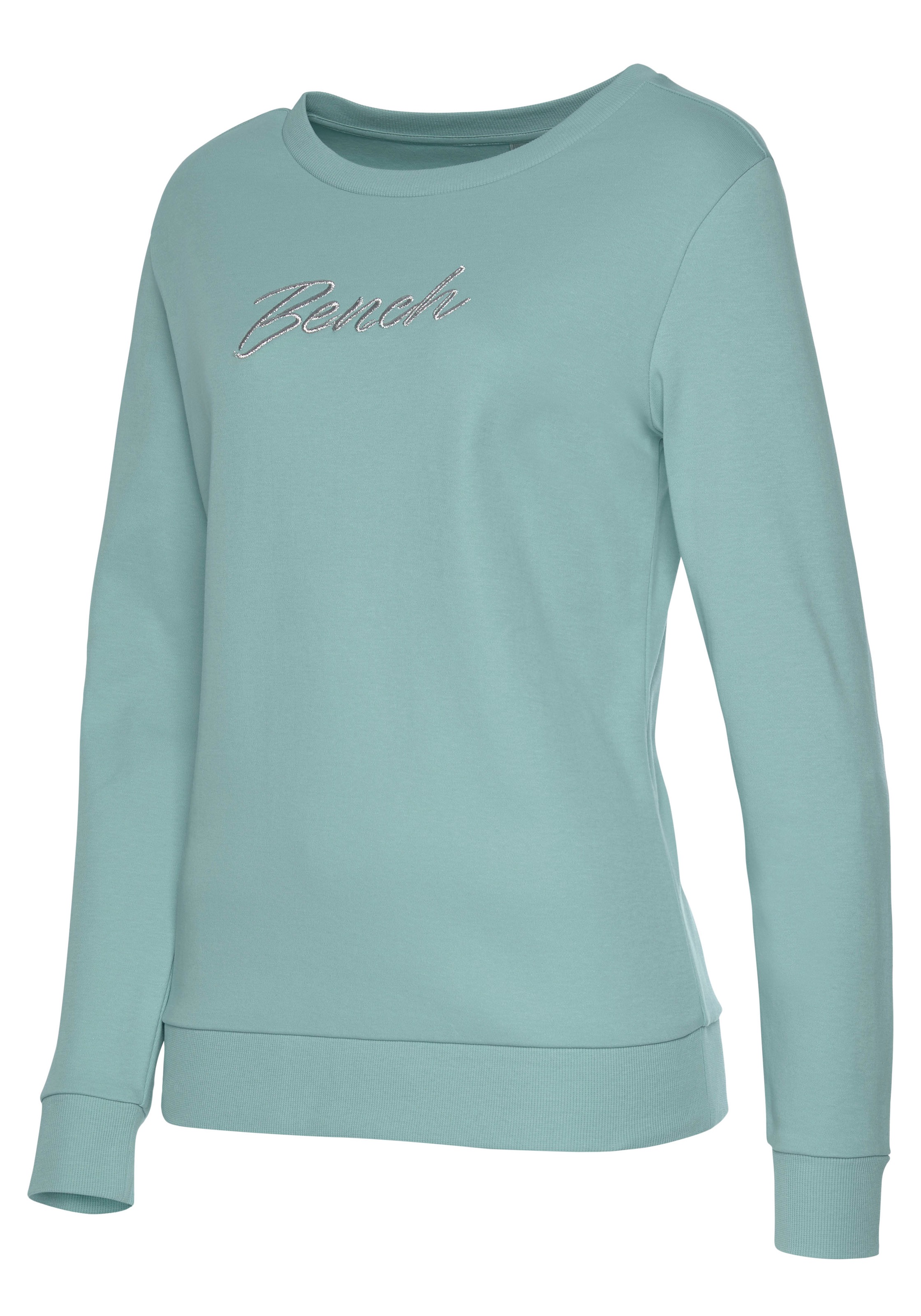 Bench. Loungewear Sweatshirt, mit glänzender Logostickerei, Loungewear, Loungeanzug