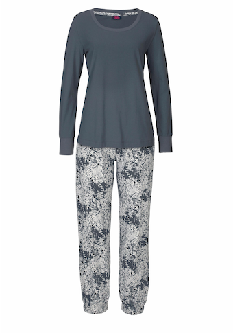 Buffalo Pyjama, (2 tlg., 1 Stück), mit gemusterter Hose und passendem Langarmshirt