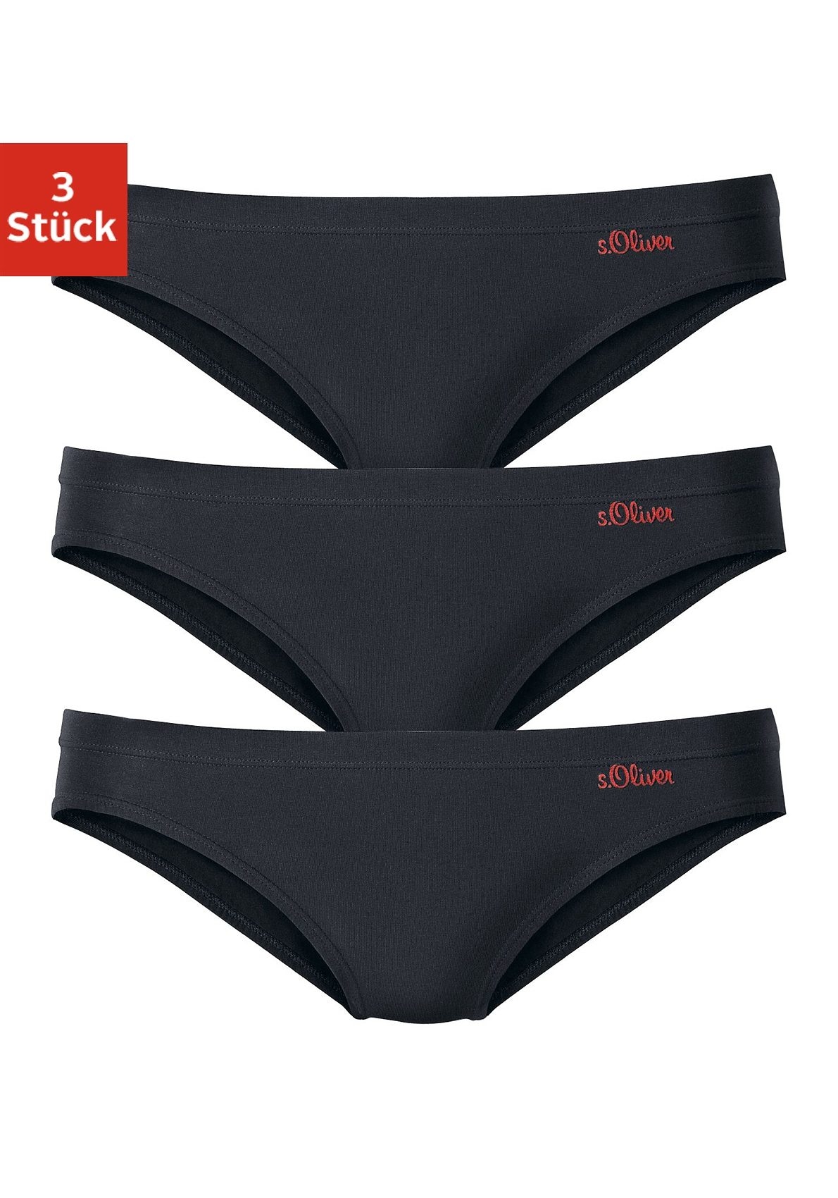 s.Oliver Bikinislip, (3er-Pack), aus elastischer Baumwoll-Qualität