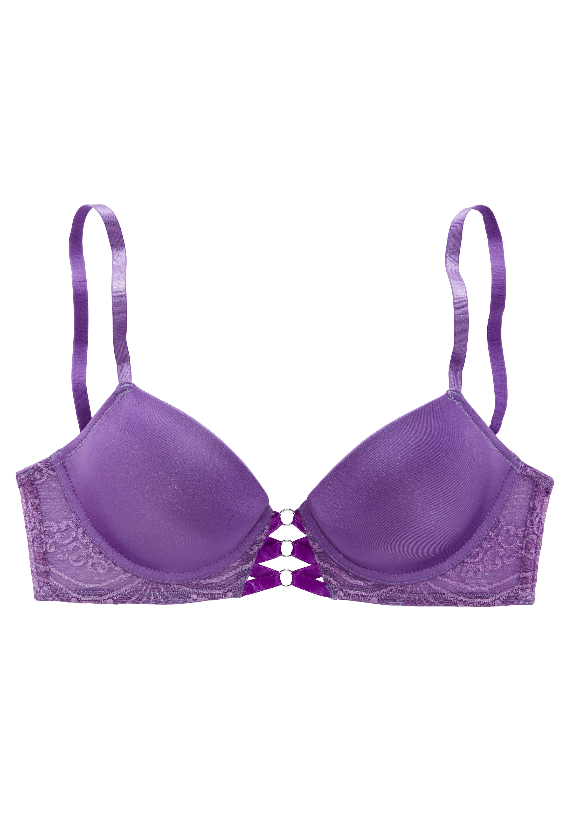 LASCANA Push-up-BH »Eleonora«, mit feiner Schnürung in Satin-Optik und Bänderdetail, sexy Dessous