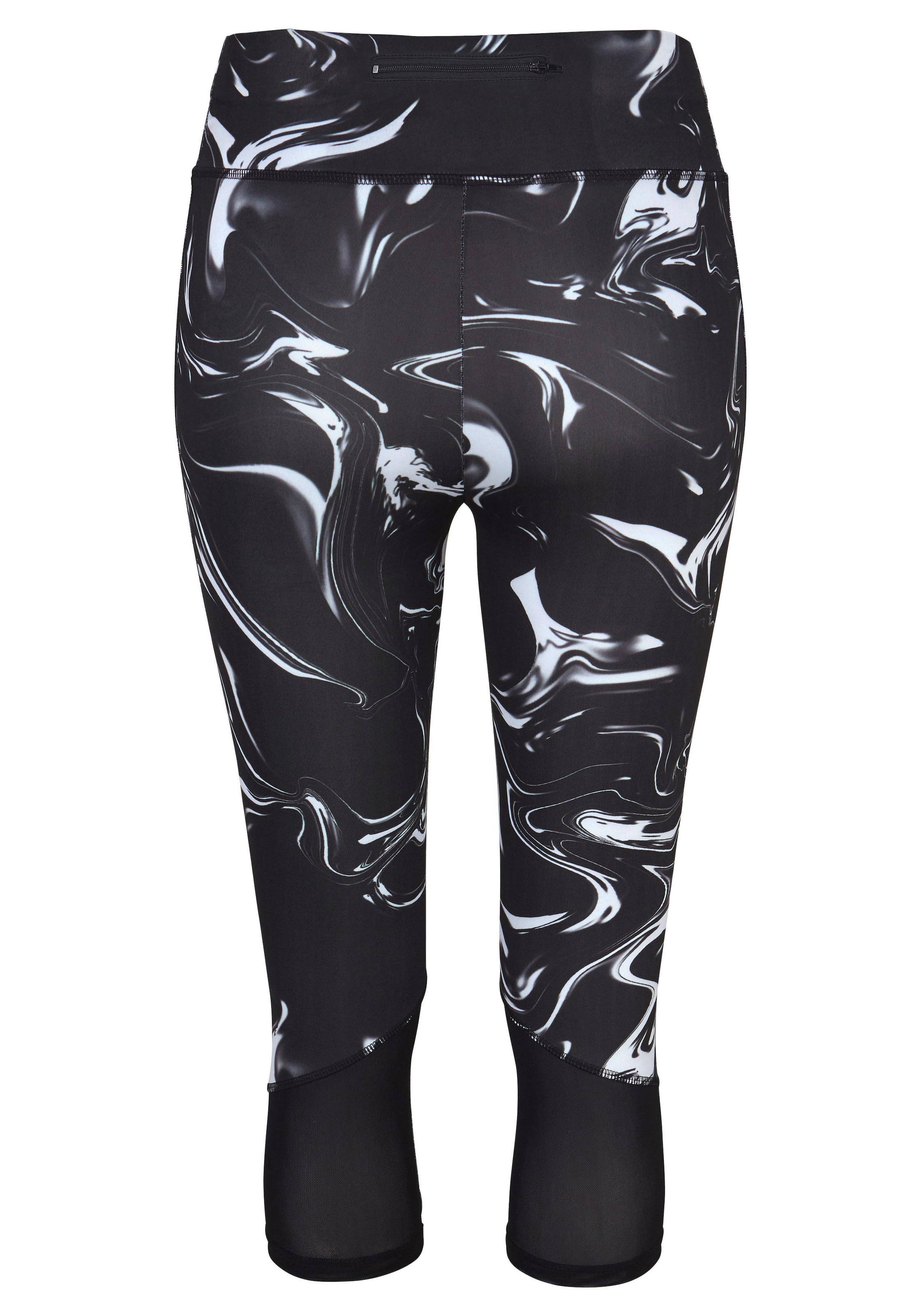 LASCANA ACTIVE Caprileggings »Black Marble«, mit breitem Bund