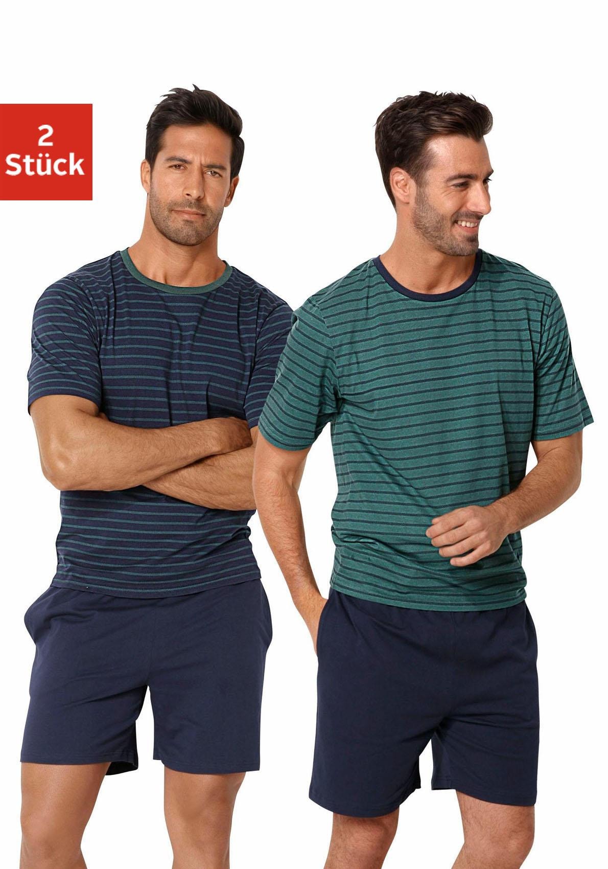 Image of le jogger® Pyjama, (2 Stück), kurz im Streifendesign
