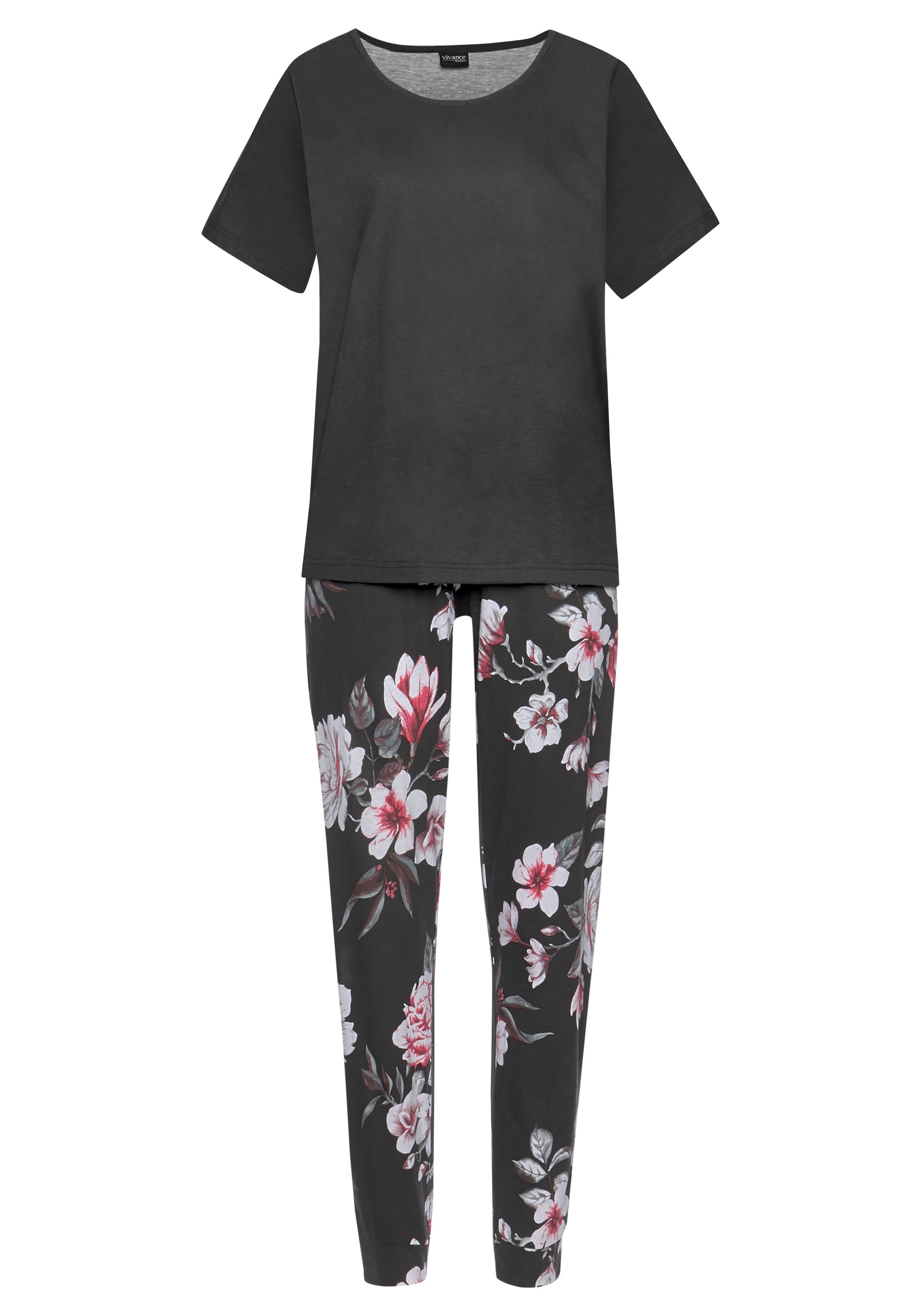 Bademode, online Hortensienmuster Pyjama, | Dreams Lingerie Vivance LASCANA kaufen & Unterwäsche mit »