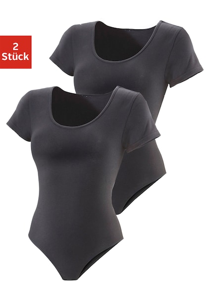 Vivance T-Shirt-Body, (2er-Pack), aus elastischer Baumwoll-Qualität