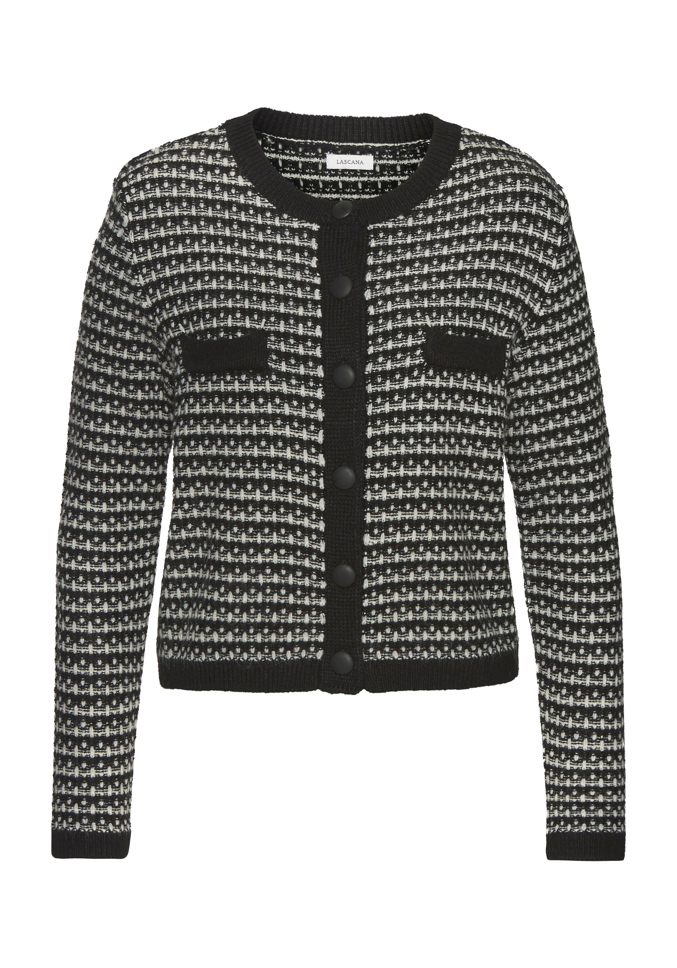 LASCANA Strickjacke, mit Karomuster, markante Knopfleiste, casual-chic