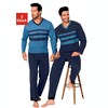 le jogger® Pyjama, (4 tlg., 2 Stück), mit kontrastfarbigen Einsätzen vorn
