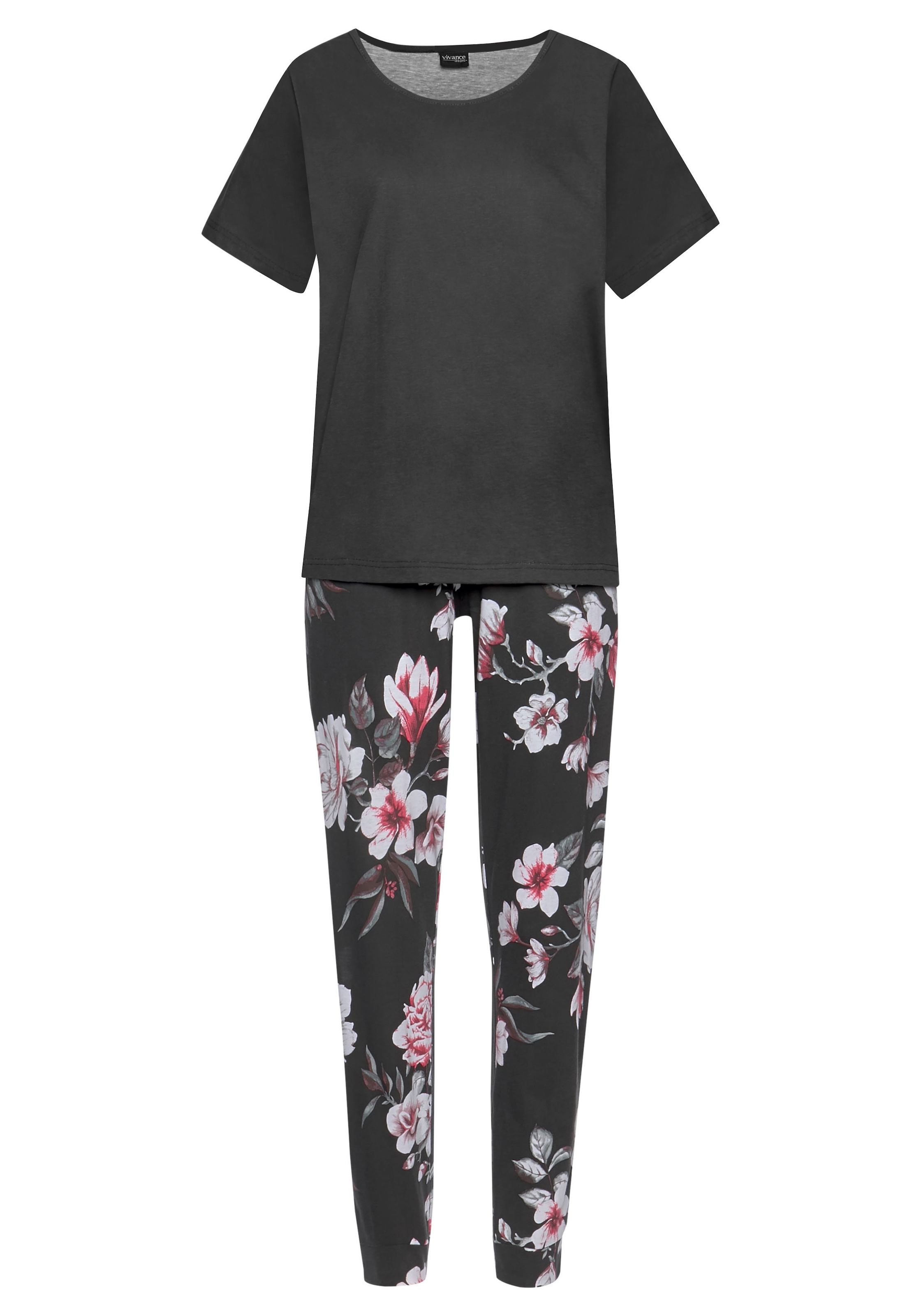 Vivance Dreams Pyjama, (4 Blumendruck tlg., kaufen online Lingerie Unterwäsche LASCANA & | 2 Bademode, » Stück), mit