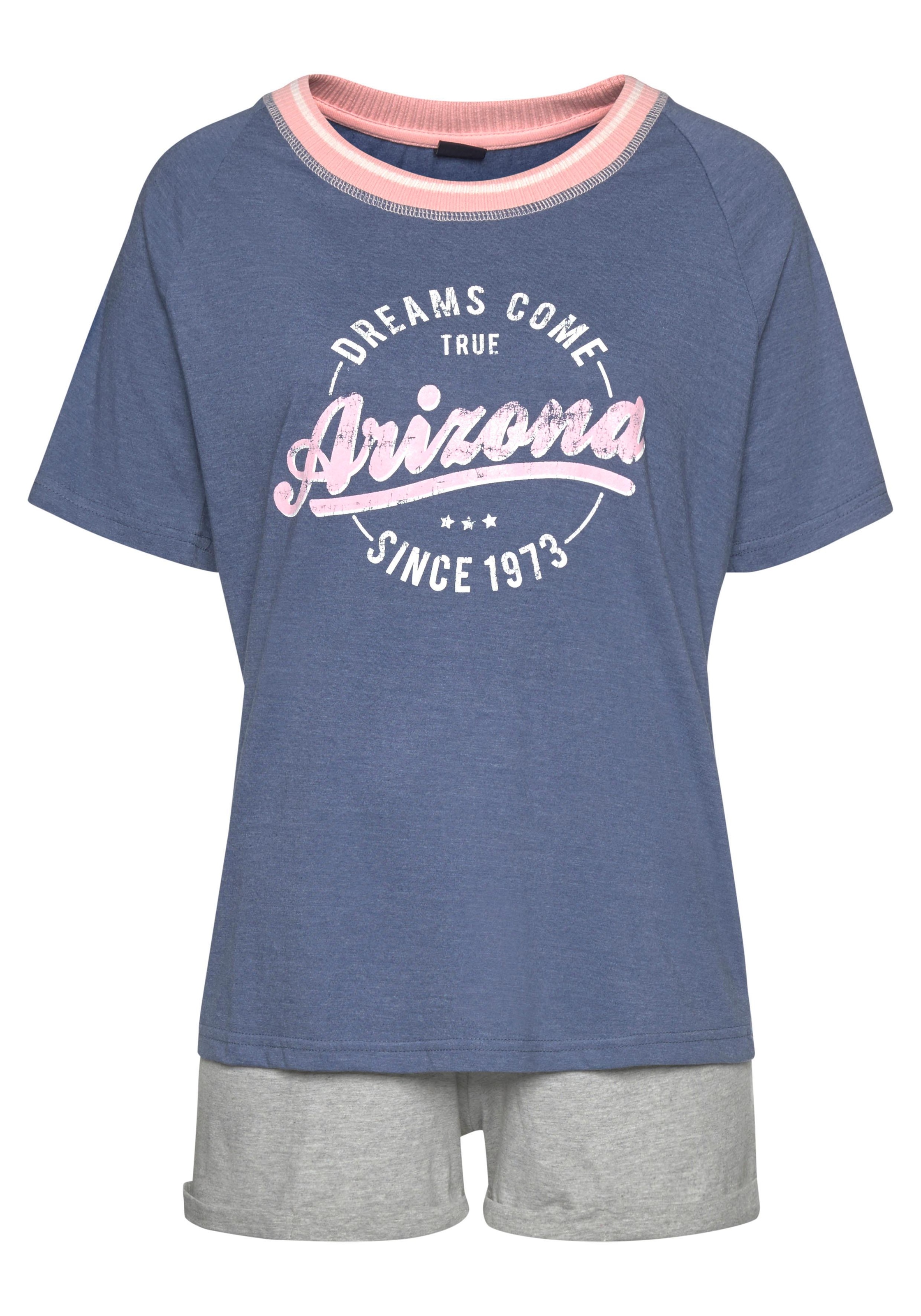 imprimé lingerie Acheter en Arizona, de sur la » Logo poitrine et | haut et patte LASCANA balnéaire, Pyjashort des sous-vêtements ligne de des la boutonnage mode avec