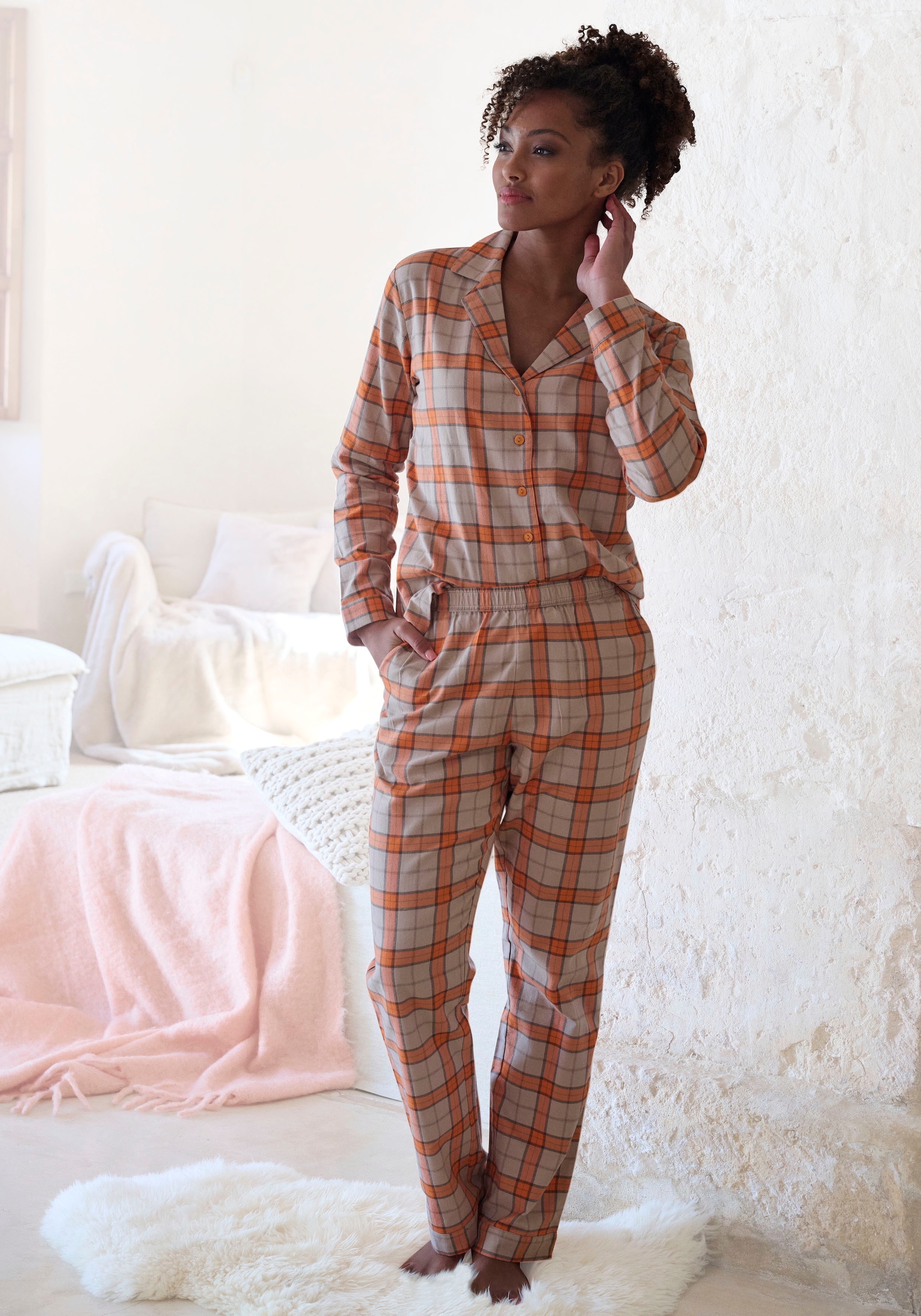 Vivance Dreams Pyjama, (2 tlg.), weichem & » Flanell Lingerie LASCANA kaufen kuschelig Unterwäsche online aus Bademode, 