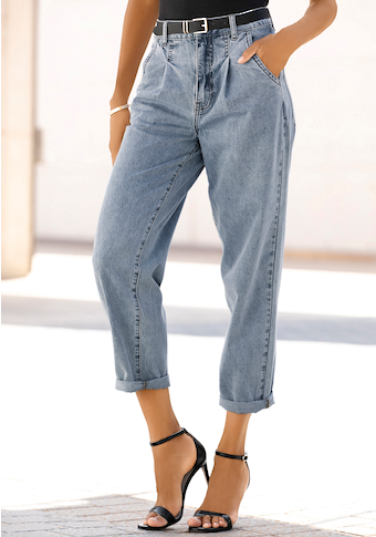 Buffalo Relax-fit-Jeans, in High-waist-Form mit Bundfalten