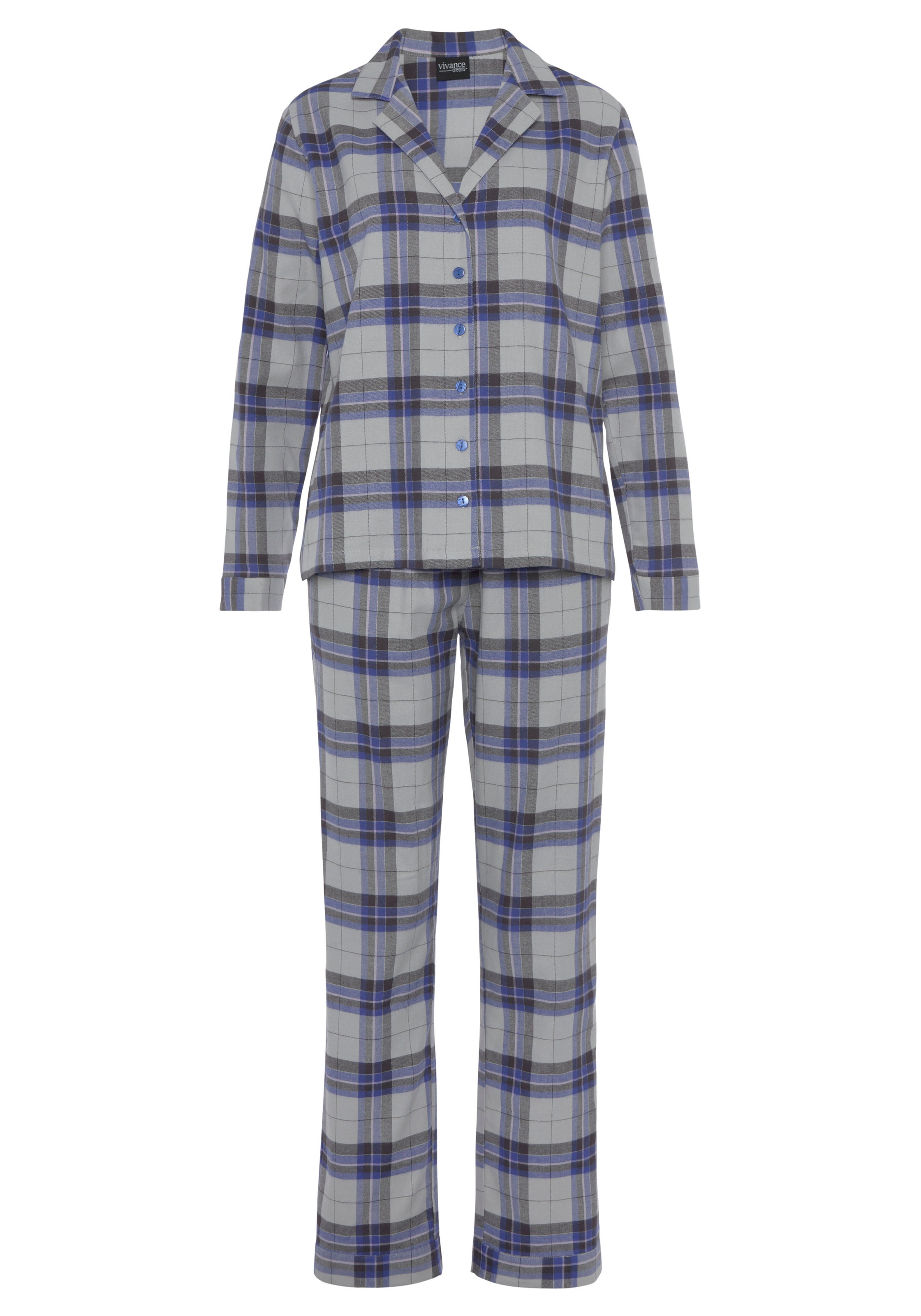 Vivance Dreams Pyjama, (2 tlg.), aus kuschelig weichem Flanell