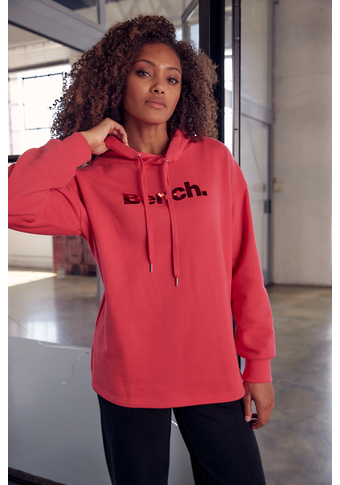 Bench. Hoodie »-Kapuzensweatshirt«, mit glänzendem Logodruck und seitlichen Schlitzen, Loungewear