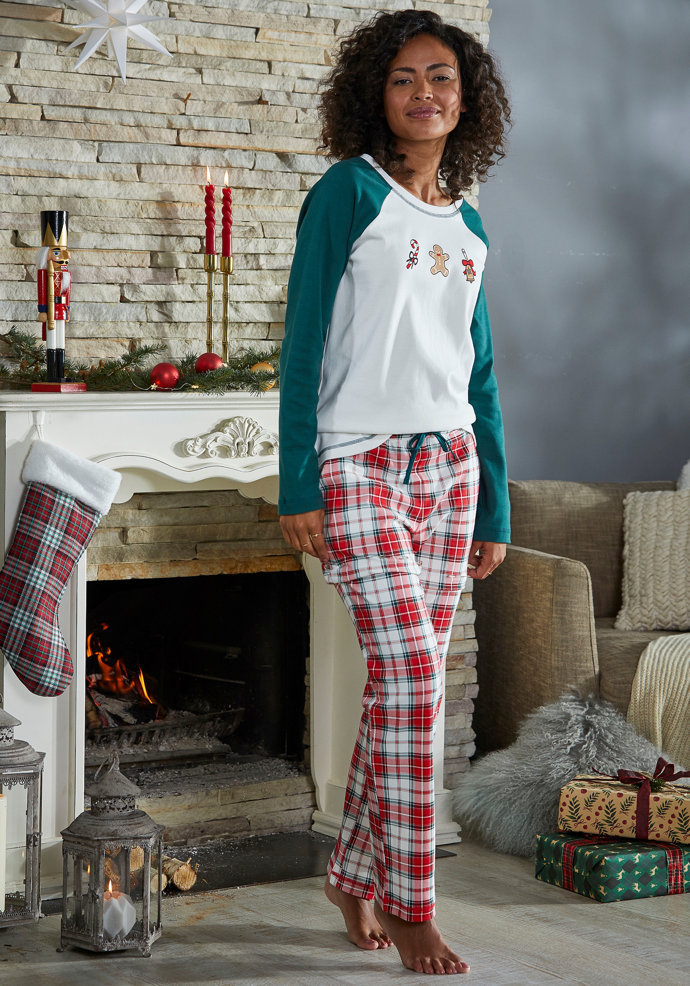 LASCANA Pyjamaoberteil, mit online Bademode, Lingerie & » | LASCANA Frontdruck kaufen Unterwäsche
