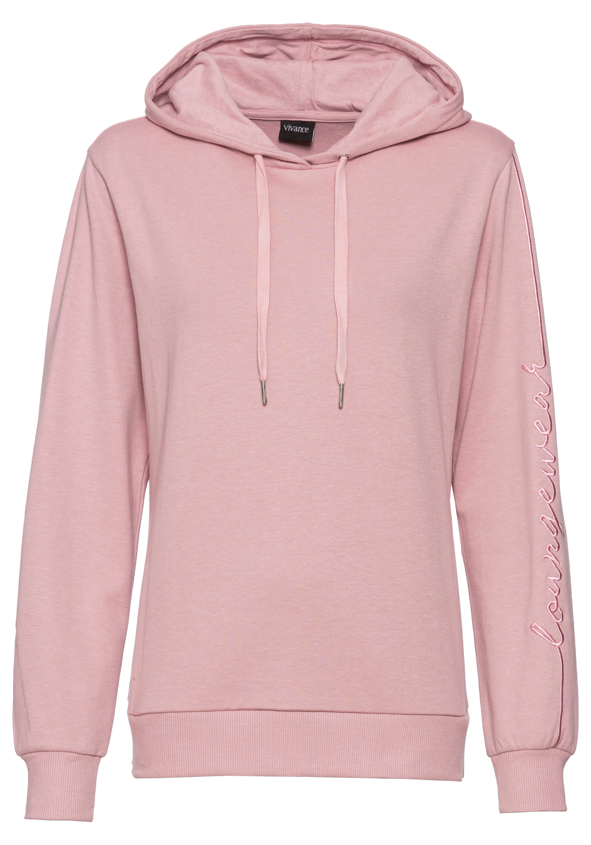 Vivance Hoodie, mit seitlicher Loungewear Stickerei, Loungshirt