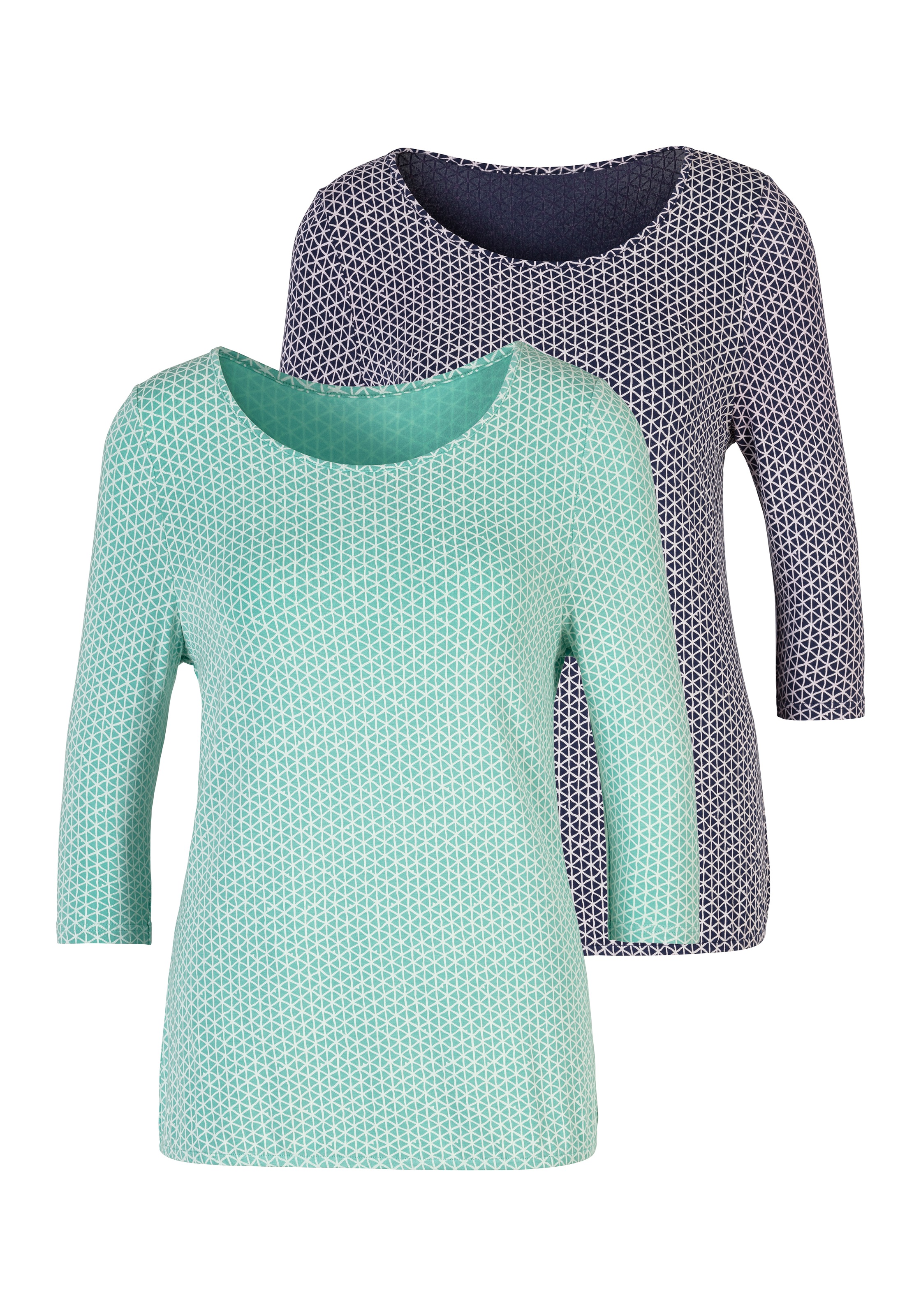 Image of Vivance 3/4-Arm-Shirt, (2er-Pack), mit elastischem Saum