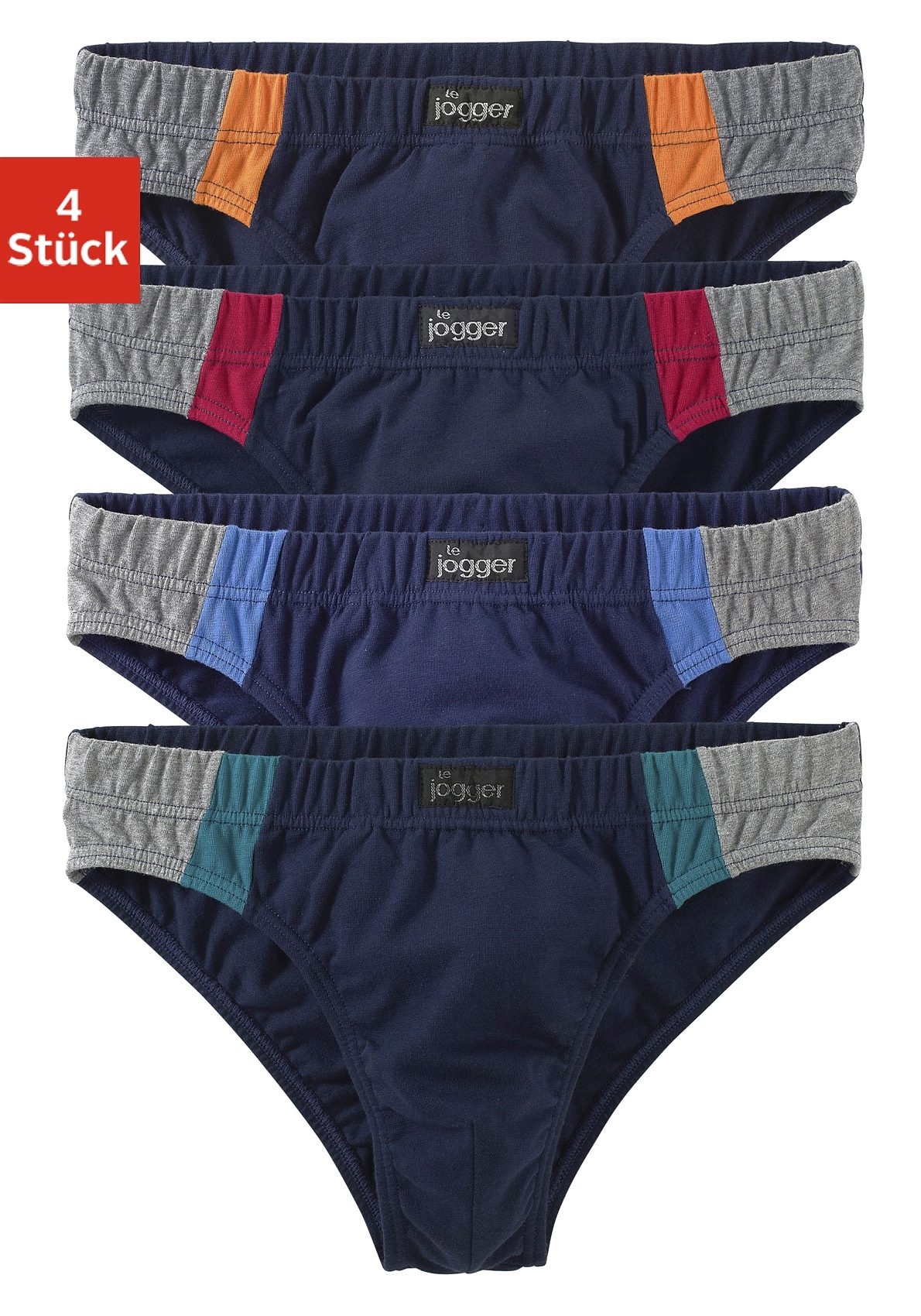 Slip large Le Jogger (4 pièces), en coton agréable à la peau