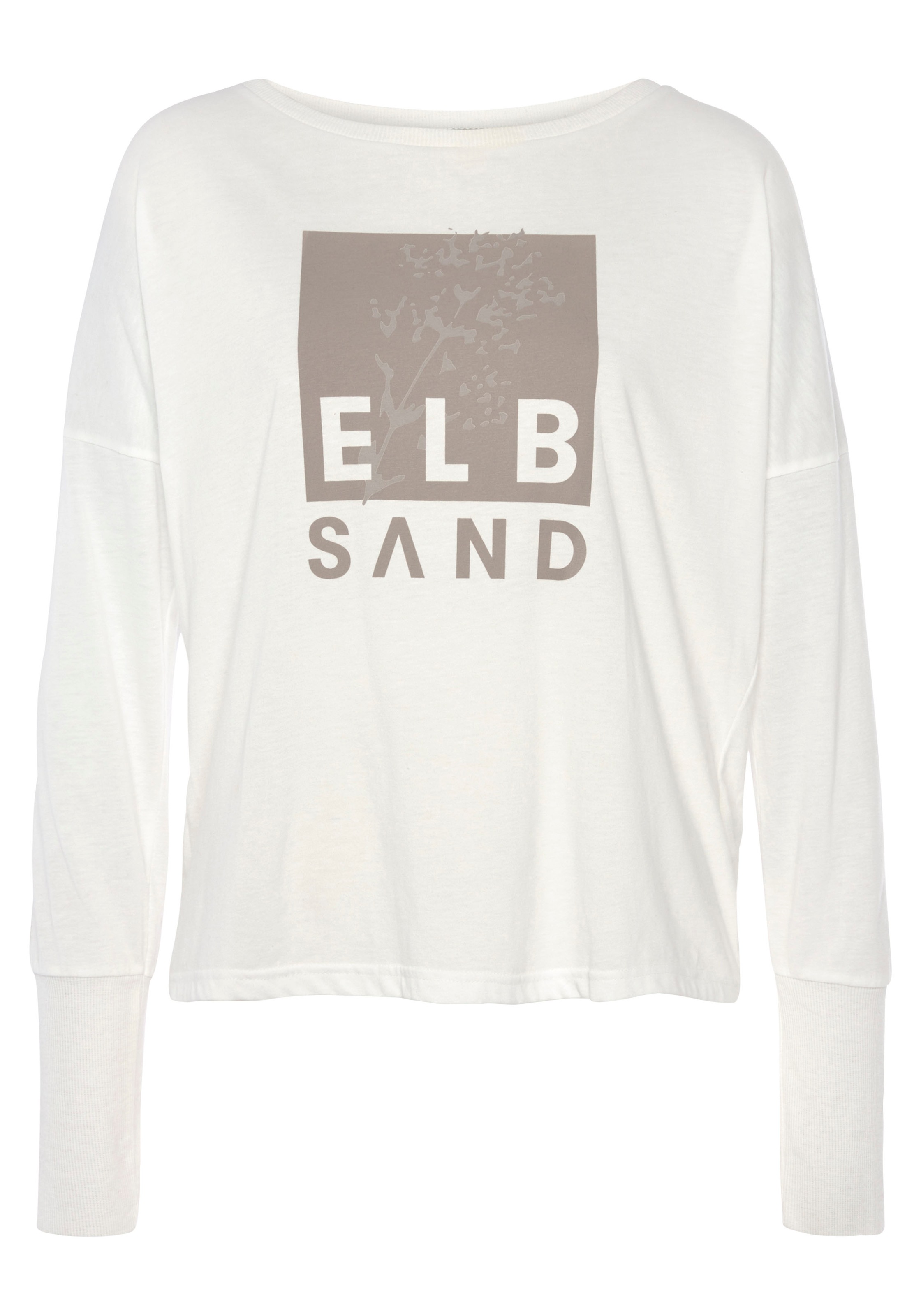 Elbsand Langarmshirt, mit Logodruck, Baumwoll-Mix, sportlich-casual