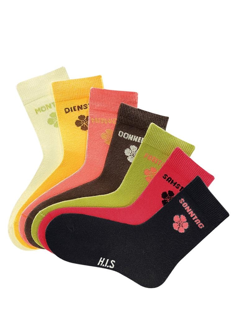 Image of H.I.S Socken, (7 Paar), für Kinder mit Blumenmotiv