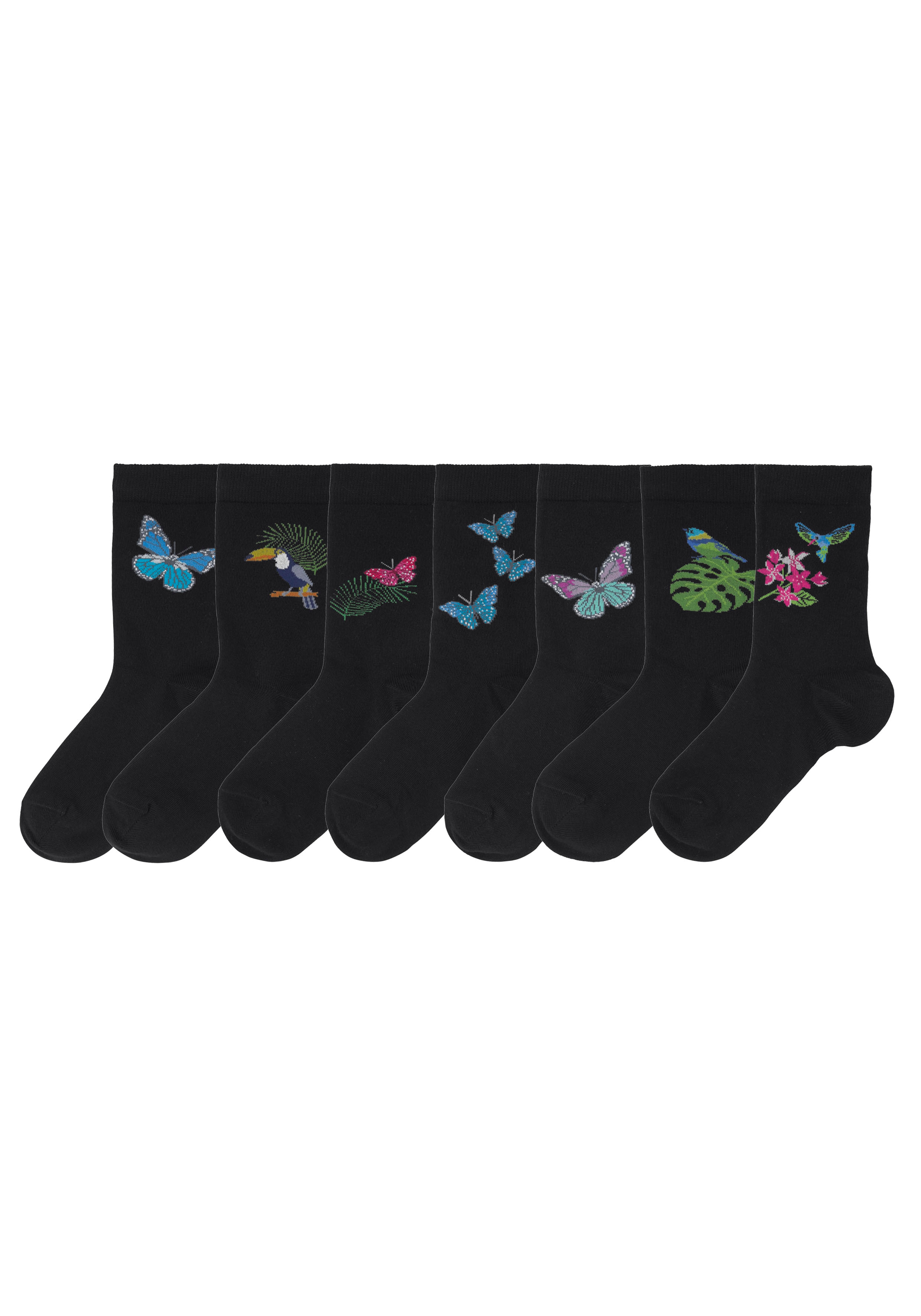 H.I.S Socken, (Set, 7 Paar), mit Schmetterlings- und Vogelmotiven » LASCANA  | Bademode, Unterwäsche & Lingerie online kaufen