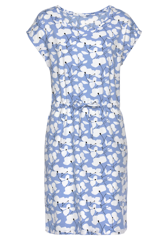 Beachtime Jerseykleid, mit Blumenmuster und Taschen, Sommerkleid aus Baumwoll-Mix