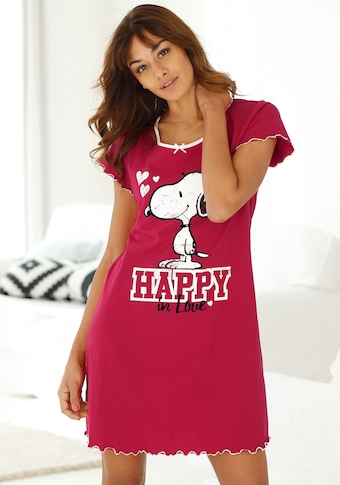 Peanuts Nachthemd, mit Snoopy Print und Kräuselsäumen