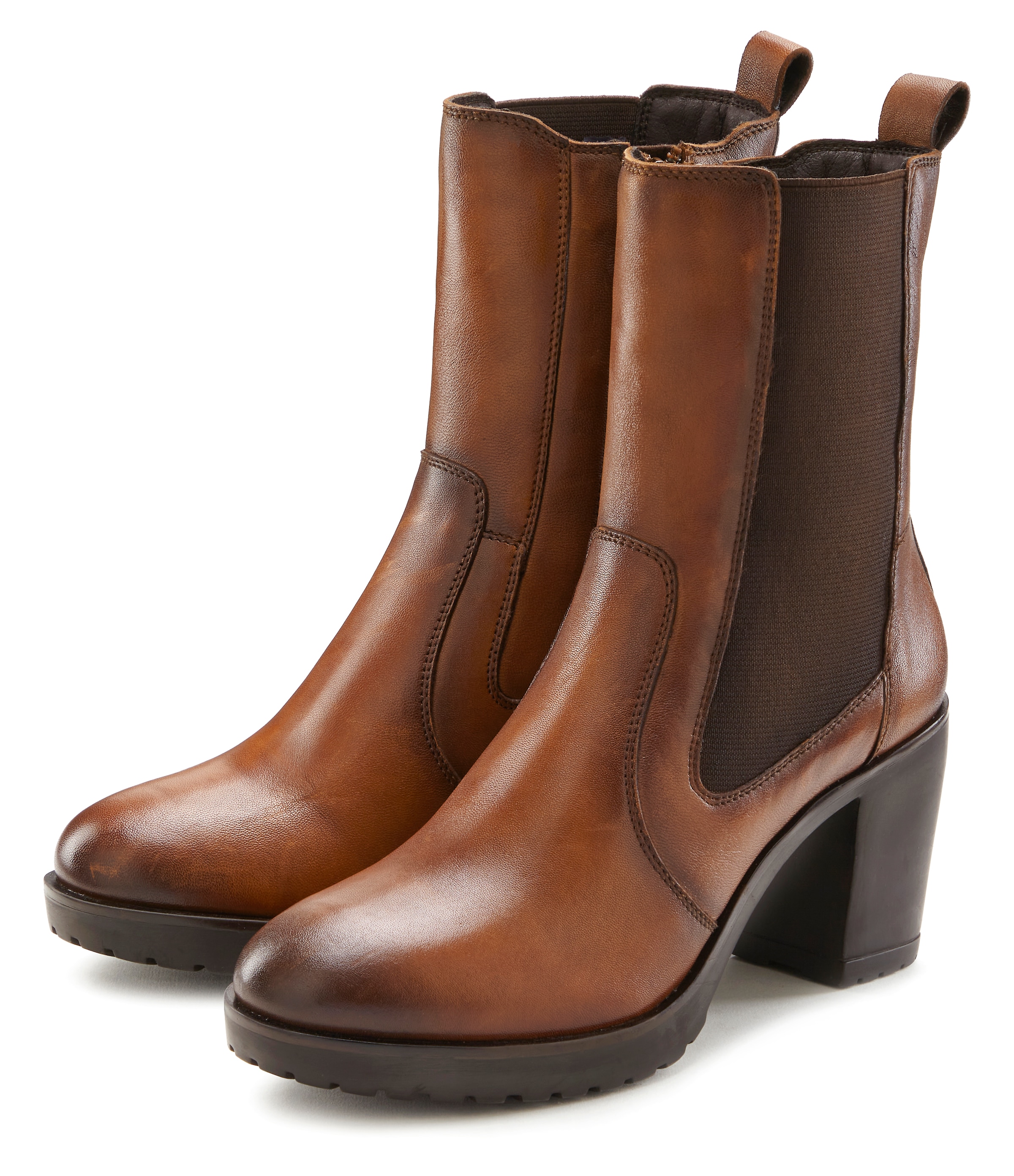 LASCANA Stiefelette, aus Leder im Chelsea-Look, Stiefel, Boots