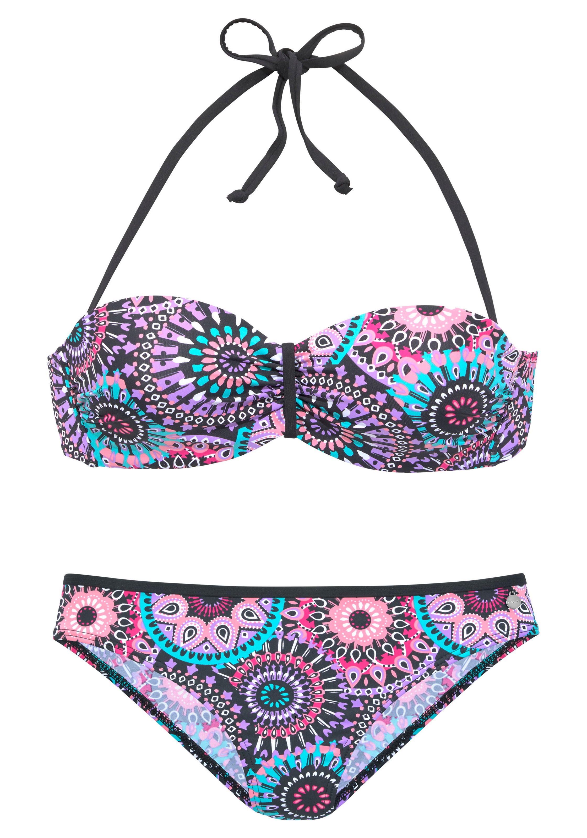 LASCANA Bügel-Bandeau-Bikini, mit kontrastfarbigen Details