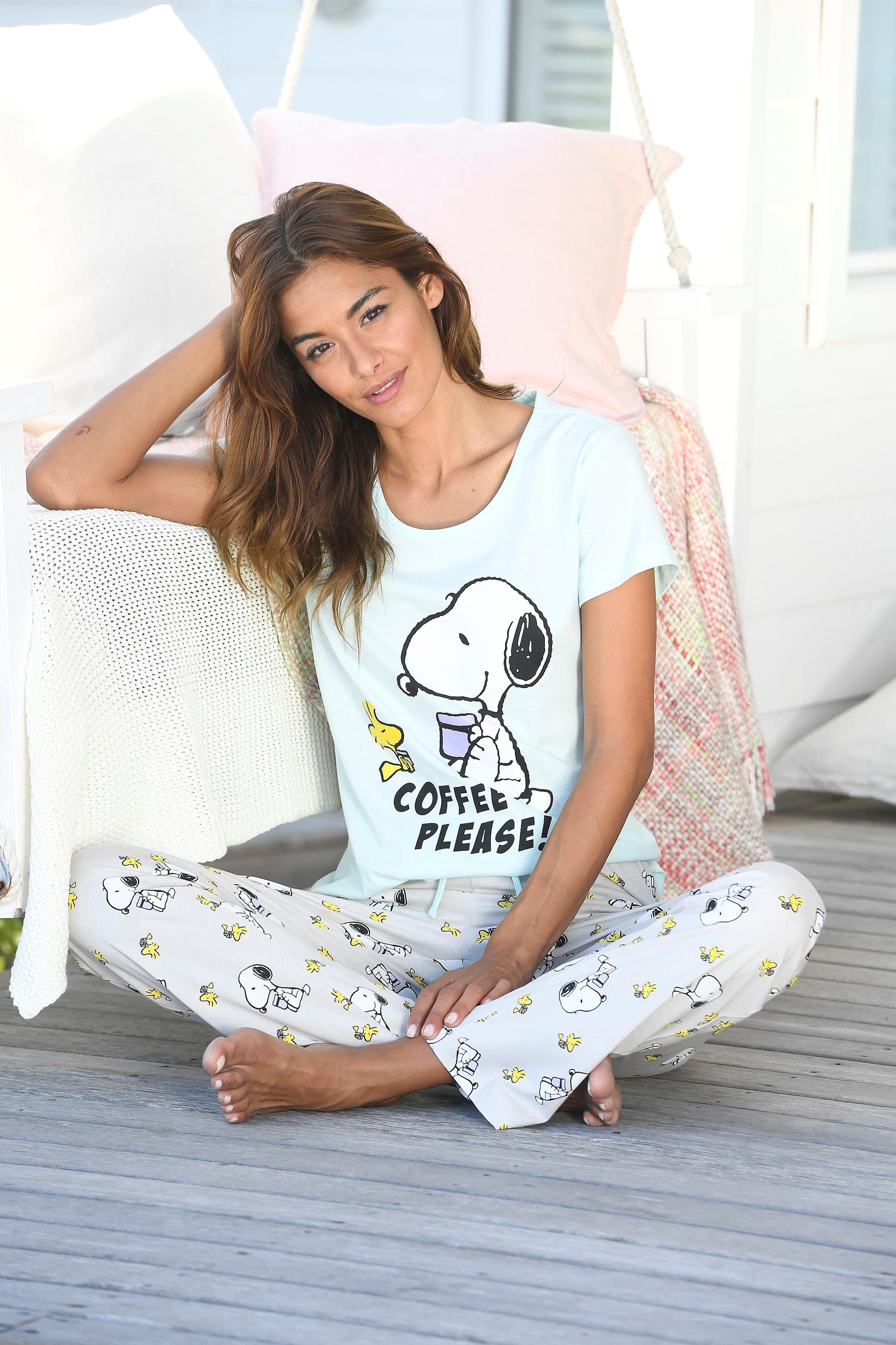 Image of Peanuts Pyjama, mit Snoopy und Woodstock Druck